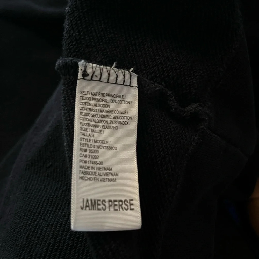 James Perse Estilo Hooded Full Zip Black Sweatshirt Jacket Size 4 XL - Picture 5 of 5